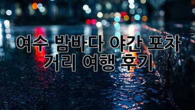 여수 밤바다, 야간 포차 거리 여행 후기